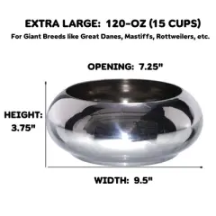 Unspill-a-Bowl&reg; Stainless Steel Dog Bowl - Classic Silver | No Spill, Long Ears, Slow Feeding