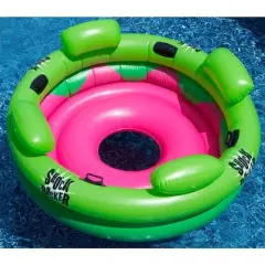 Swim Central 75" Bright Green and Pink Inflatable Shock Rocker Swimming Pool Float Toy