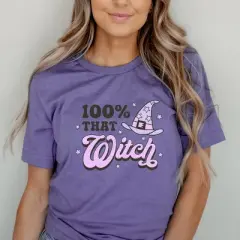 Simply Sage Market Women's Purple 100% That Witch Short Sleeve Graphic Tee