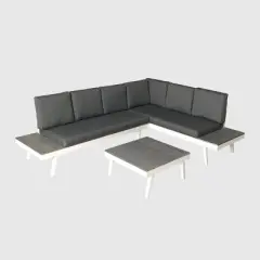 3pc Irma Aluminum Patio Sofa Sectional - White - Christopher Knight Home