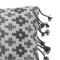 24x24 Inches Hand Woven Gray Polyester with Polyester Fill Pillow - Foreside Home & Garden
