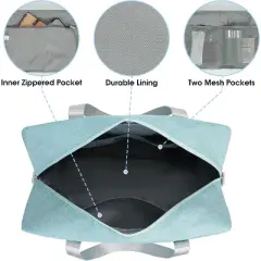 For Spirit Airlines Personal Item Bag 18x8x14 Foldable Travel Duffel Bag Underseat Carry on Luggage for Women (Mint Green)