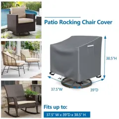 Akefit Outdoor Swivel Chair Covers Set of 2 Waterproof Grey 500D Oxford Patio Furniture Covers 38.5in