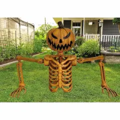 Fun World 4 Ft. Jack-O'-Lantern Grave Breaker Halloween Outdoor Decoration