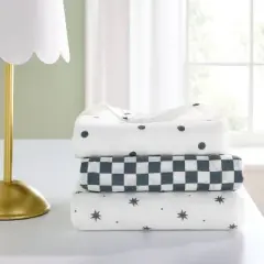 Muslin Swaddle Baby Blanket - Dots & Checks - 3pk - Cloud Island&trade;