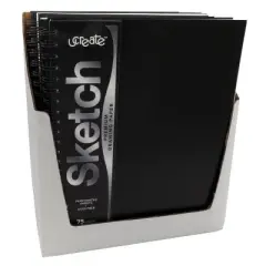 9x12 UCreate Sketch Drawing Paper: Acid-Free Blank Sketchbook, Twin-Wire Binding, Flexible Cover, 75 Pages