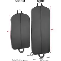 Bride & Groom 60 Deluxe Travel Garment Bag and 40" Deluxe Travel Garment Bag