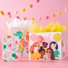 Friends Birthday Medium Gift Bag - Spritz&trade;: Multi-Colored Paper, 10" x 12.75", Birthday Gift Bags, Gender Neutral