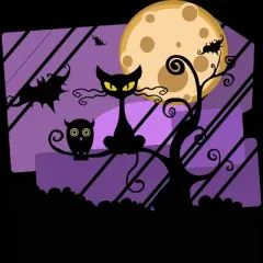 Junior's Design By Humans Night Halloween moon By ChadiElHanchi T-Shirt