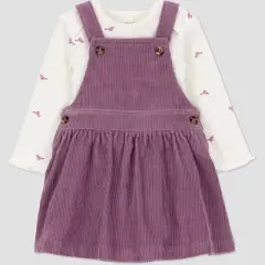 Carter's Just One You&reg; Baby Girls' 2pc Overalls Dress Set - Plum