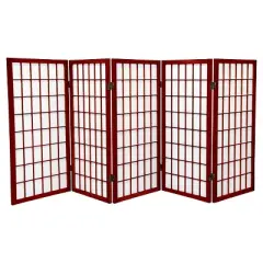 3 ft. Tall Window Pane Shoji Screen (5 Panels) - Oriental Furniture