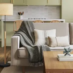 50''x60'' Oversized Woven Linework Throw Blanket Black/Cream - Threshold&trade;