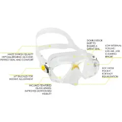 Cressi Marea Adult Small Inner Volume Mask for Scuba, Snorkeling