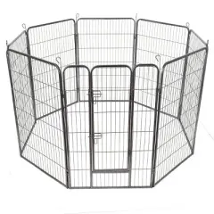 Costway 48'' 8 Panel Pet Playpen Door Exercise Kennel Fence Metal