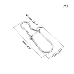 Unique Bargains Stainless Steel Quick Lock Design Fishing Snaps 100 Pcs