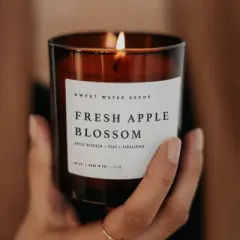 Sweet Water Decor Fresh Apple Blossom 11oz Amber Jar Candle
