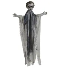 Morris Costumes 39 1/4" Animated Light-Up Hanging Gray Angel Halloween Decoration