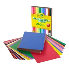 Crayola 240-Sheet Construction Paper 12-Color: School Supplies for Kids, Craft Paper, 9x12 Inches, Multicolor, Uncoated