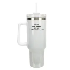 100 North I'm Not Off Brand I'm Individualist 40 oz. Stainless Steel, Large Water Bottle Coffee Mug, Spill & Leak Resistant, Thermal Travel Tumbler