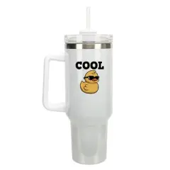 100 North Cool Rubber Duck Cartoon 40 oz. Stainless Steel, Large Water Bottle Coffee Mug, Spill & Leak Resistant, Thermal Travel Tumbler with Handle,
