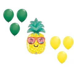 LOONBALLOON  37 Inch Summer Pineapple Balloon Set (6x latex)