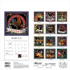 Hopper Studio Bless This Nest 2026 12"x24" Hanging Square Wall Calendar Plastic-Free