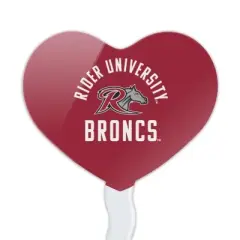 Rider University Broncs Logo Heart Love Cupcake Picks Toppers Decoration Set of 6