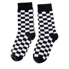 Black and White Checkered Socks (Women's Sizes, Adult Medium) from the Sock Panda