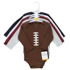 Hudson Baby Infant Boy Cotton Long-Sleeve Bodysuits, Football Buddy