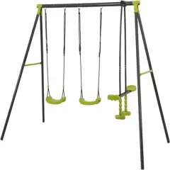 TopComfy Playground Swings for Outdoor Swing Set, Children Outdoor Playset Place, Suitable for Garden, Courtyard, Green,101&rdquo;*53.5&rdquo;*70.8"