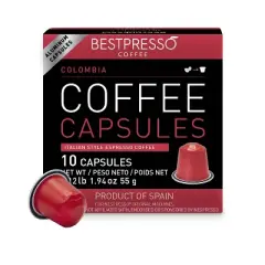 Bestpresso Coffee for Nespresso Original Machine 120 pods Certified Genuine Espresso Colombia Blend Pods Compatible with Nespresso Original