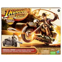 Hasbro Indiana Jones Worlds of Adventure Action Figure with Motorcycle and Sidecar