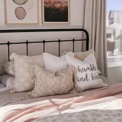 20"x20" Oversize Emma Square Throw Pillow Cover White - Lush D&eacute;cor