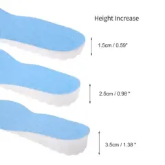 Unique Bargains 6D Height Increase Shoe Inserts Fit Shoe White Blue 1 Pair
