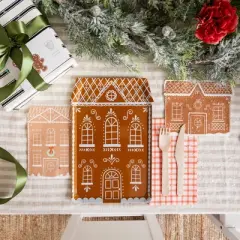 Daydream Society - Dark Brown Tall Gingerbread House Plates - Pack of 16