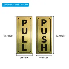 Unique Bargains PVC Self-Adhesive Waterproof Stores Shops Push Pull Door Sign 4 Set