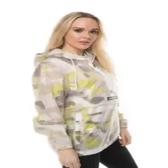 Members Only Women's Translucent Camo Print Popover Oversized Jacket