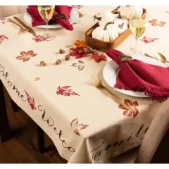 Design Imports  Rustic Autumn Leaves Tablecloth, 60X84"