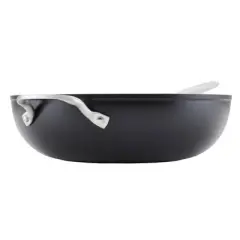 KitchenAid 12.25" Nonstick Hard Anodized Induction Stir Fry Pan / Wok with Helper Handle Matte Black