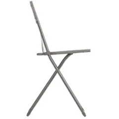 Lafuma Balcony II Colorblock Batyline Iso Fabric Steel Frame Lightweight Foldable Portable Patio, Lawn, and Garden Bistro Chair, Titane Gray, Set of 2