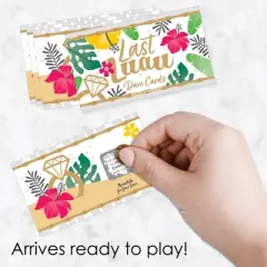 Big Dot of Happiness Last Luau - Tropical Bachelorette Party and Bridal Shower Game Scratch Off Dare Cards - 22 Count