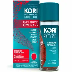 Kori Krill Oil Superior Omega-3 600mg Small Softgels - 60ct