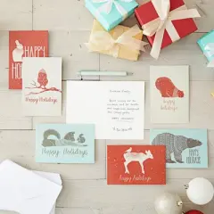 Sustainable Greetings 144 Pack Holiday Greeting Cards Assortment with Envelopes Sending Holiday Wishes, 6 Christmas Animal Designs, 4x6 In