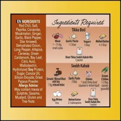 Shan - Tikka Seekh Kabab Seasoning Mix (50g) - Spice Packets for BBQ