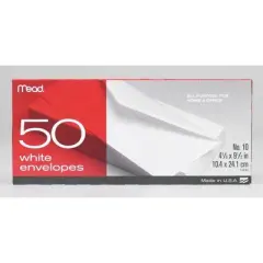 Mead 9.5 in. W X 4.12 in. L No. 10 White Envelopes - Case of 24 - 50 each