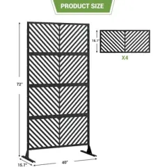 Freestanding Metal Privacy Screen for Outdoor Patio - Heavy-Duty Rust-Resistant Decorative Fence Panel | Weatherproof Design | Patio