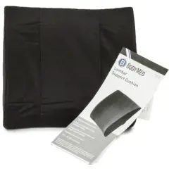 BodyMed Lumbar Support Cushion, Black, 13" x 14", Best-in-Quality Lower Back Support, Designed to Fit Any Chair or Car Seat