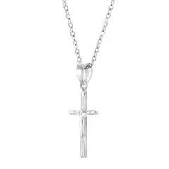 Girls' Modern Crucifix Cross Sterling Silver Necklace - In Season Jewelry
