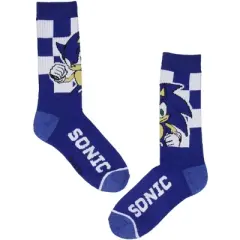 Sonic The Hedgehog Adult Checker Board Character Design 3-Pack Crew Socks Multicoloured