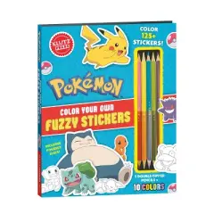Pok&eacute;mon Color Your Own Fuzzy Stickers - (Hardcover)